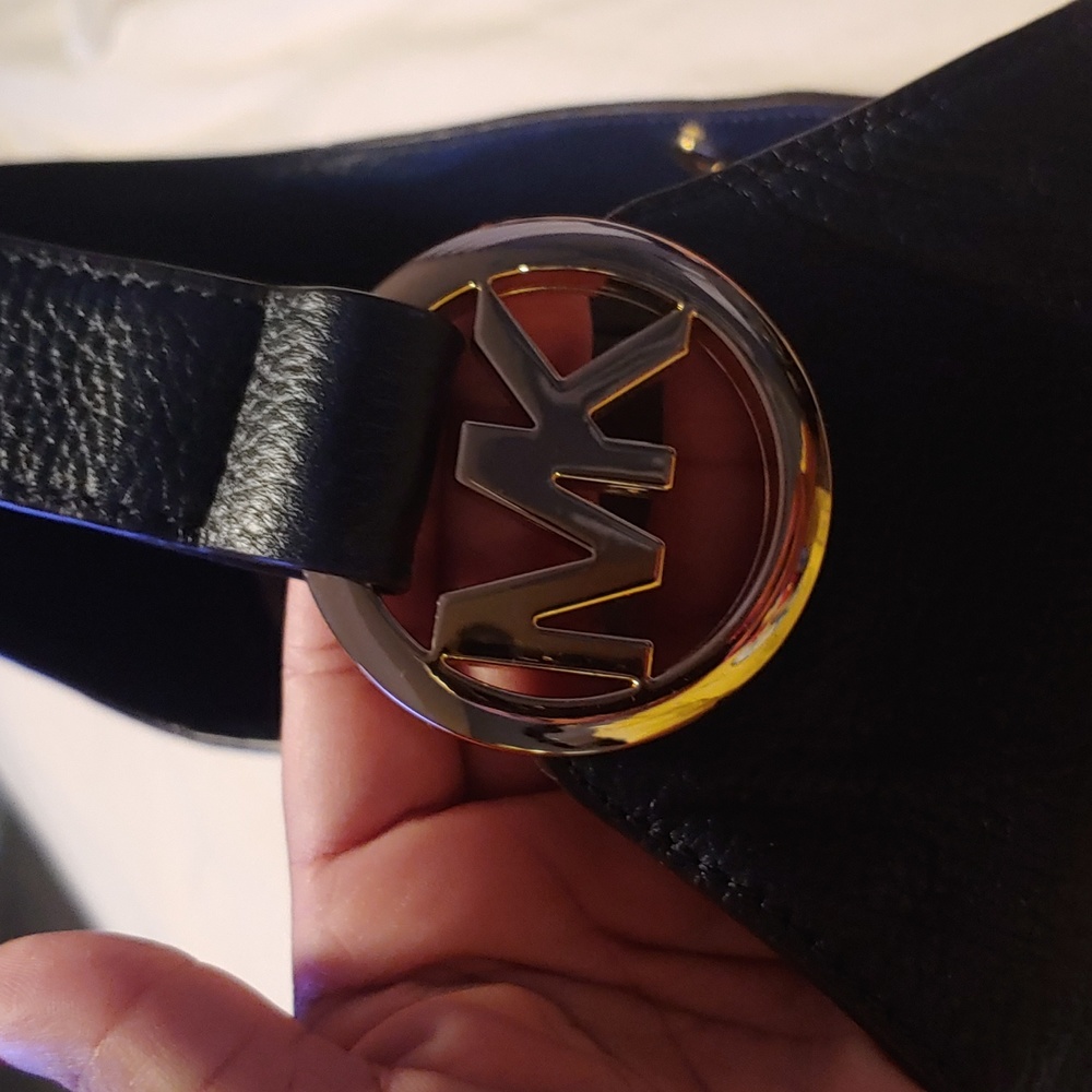 Navy blue Michael kors hobo style bag